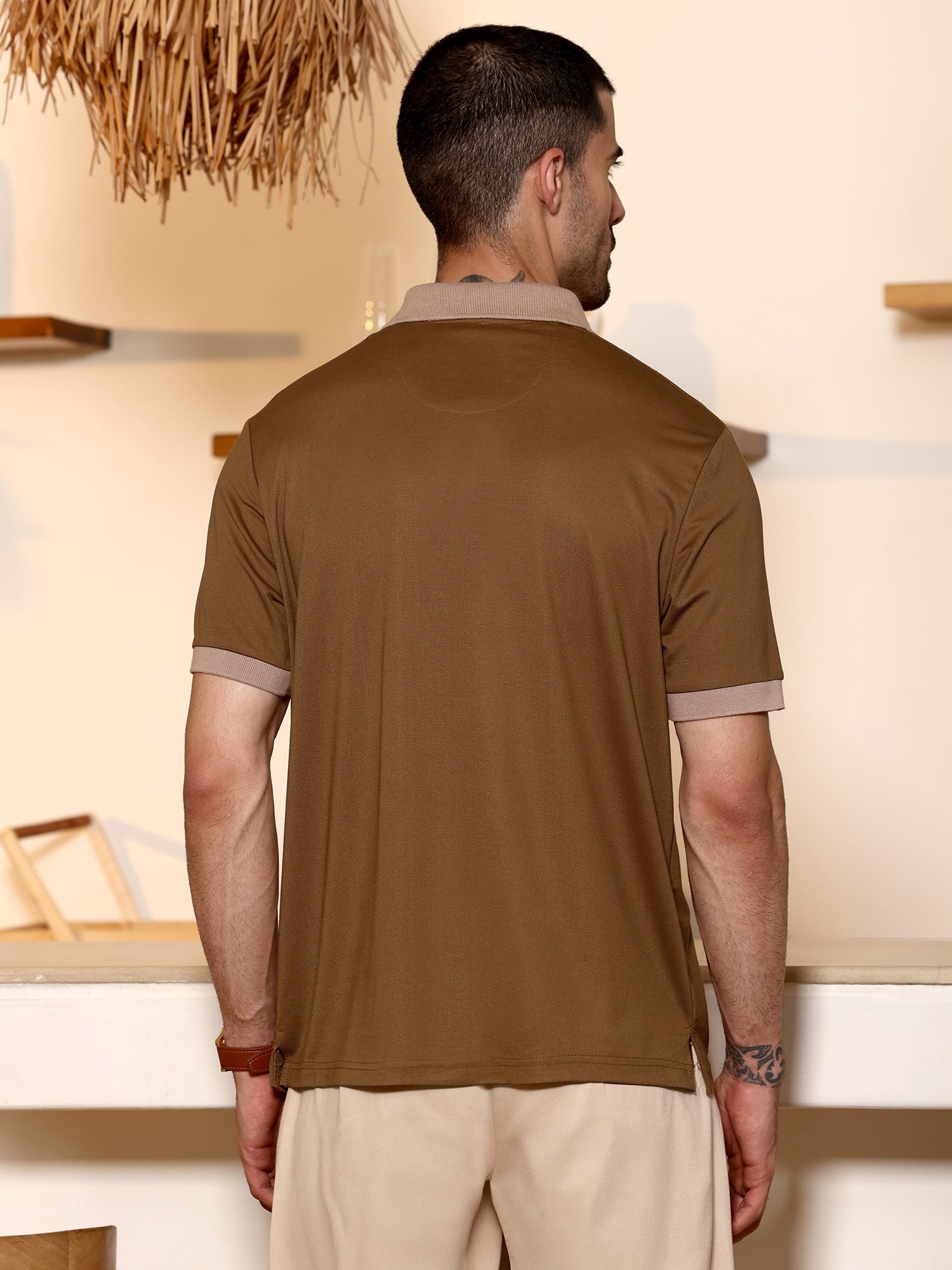 Men Brown Casual T-Shirt
