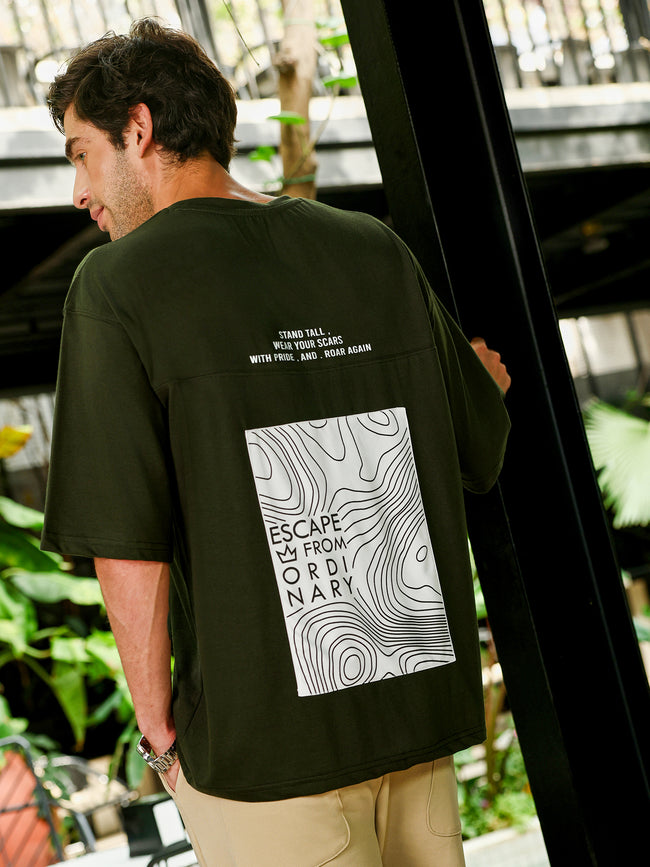Men Olive Casual T-Shirt