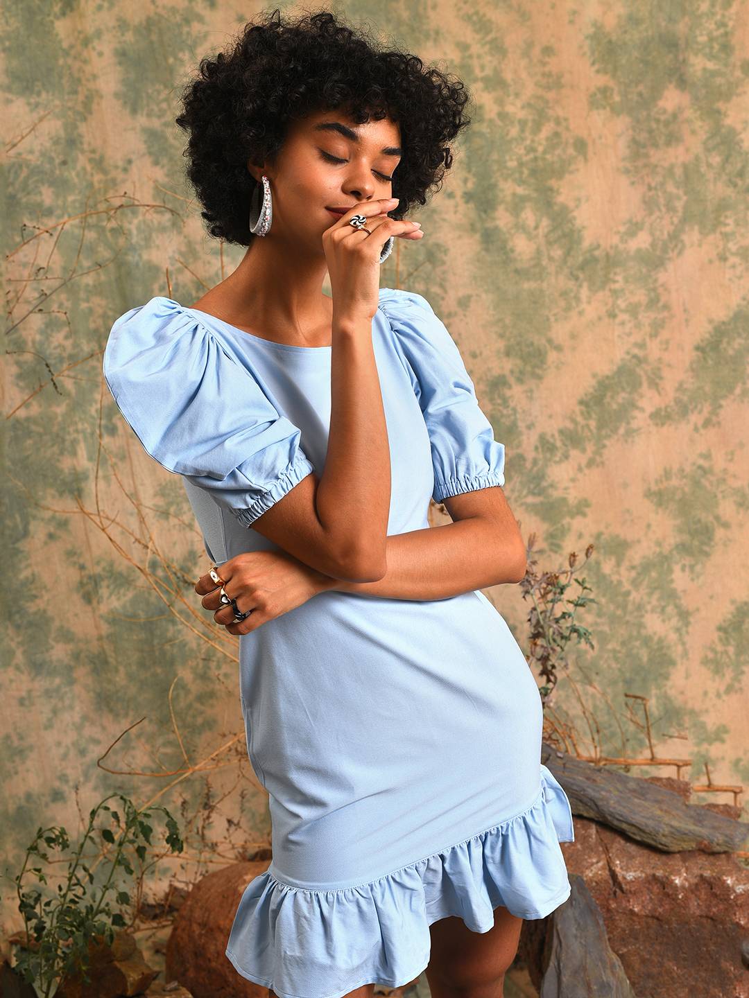 Women Blue A-Line Dress