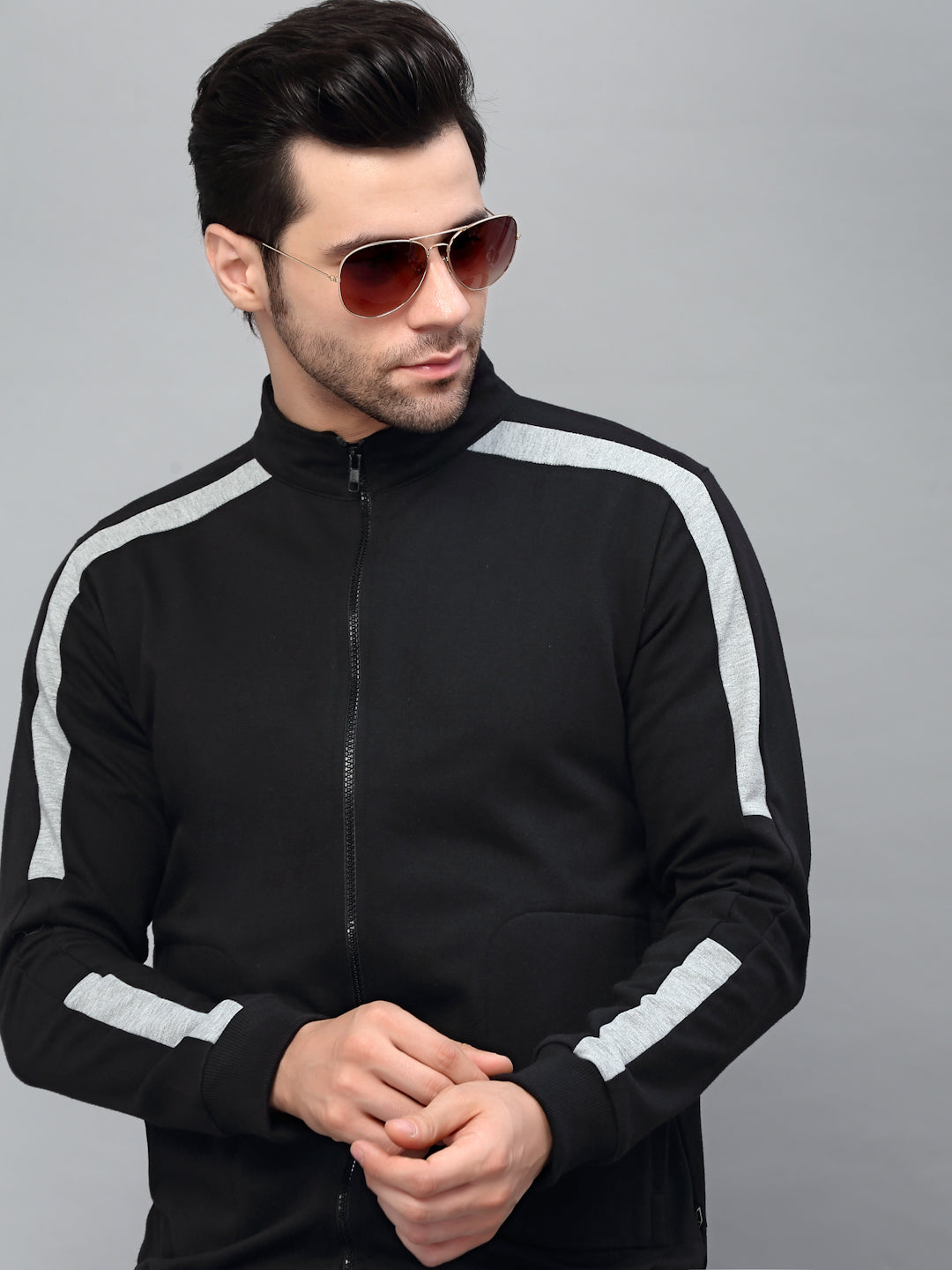 Men High Neck Terry Jacket