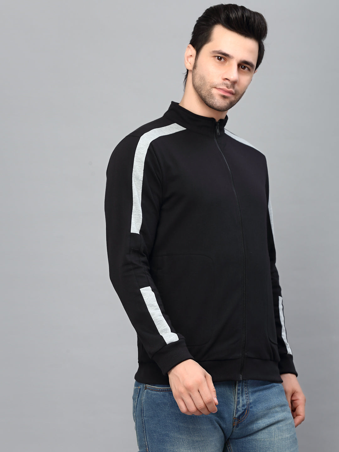 Men High Neck Terry Jacket