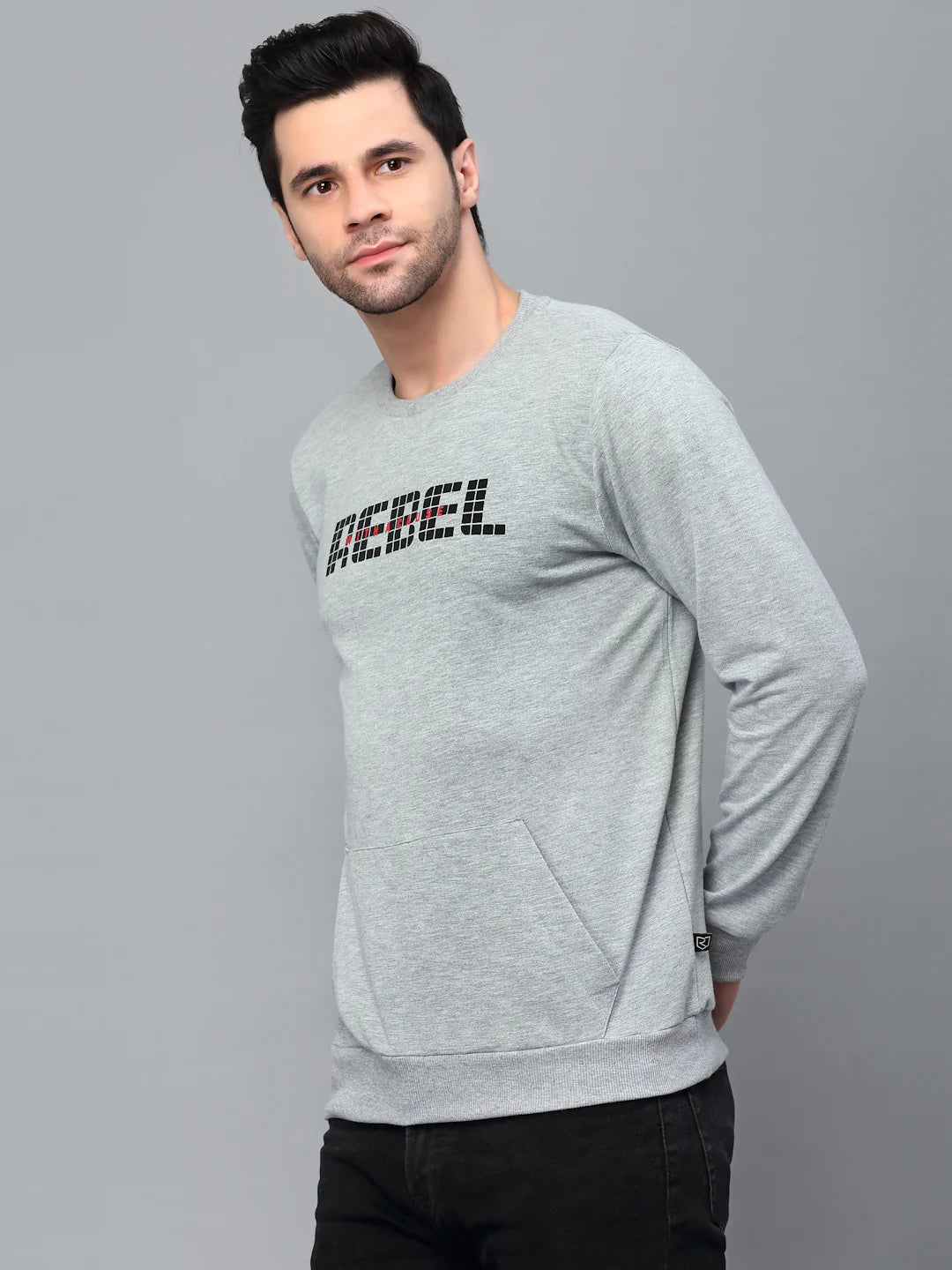 Men Grey Printed Sweatshirt