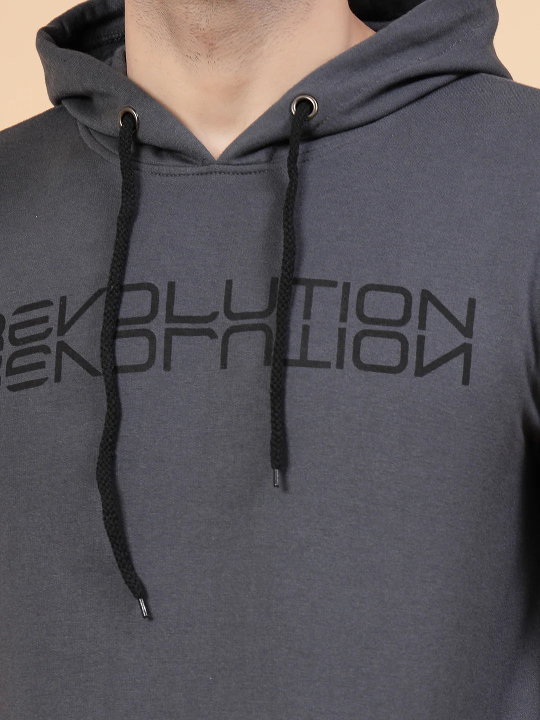 Men Printed Hooded Fleece Sweatshirt