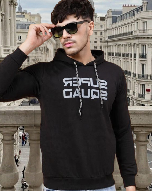 Men Black Printed Sweatshirt