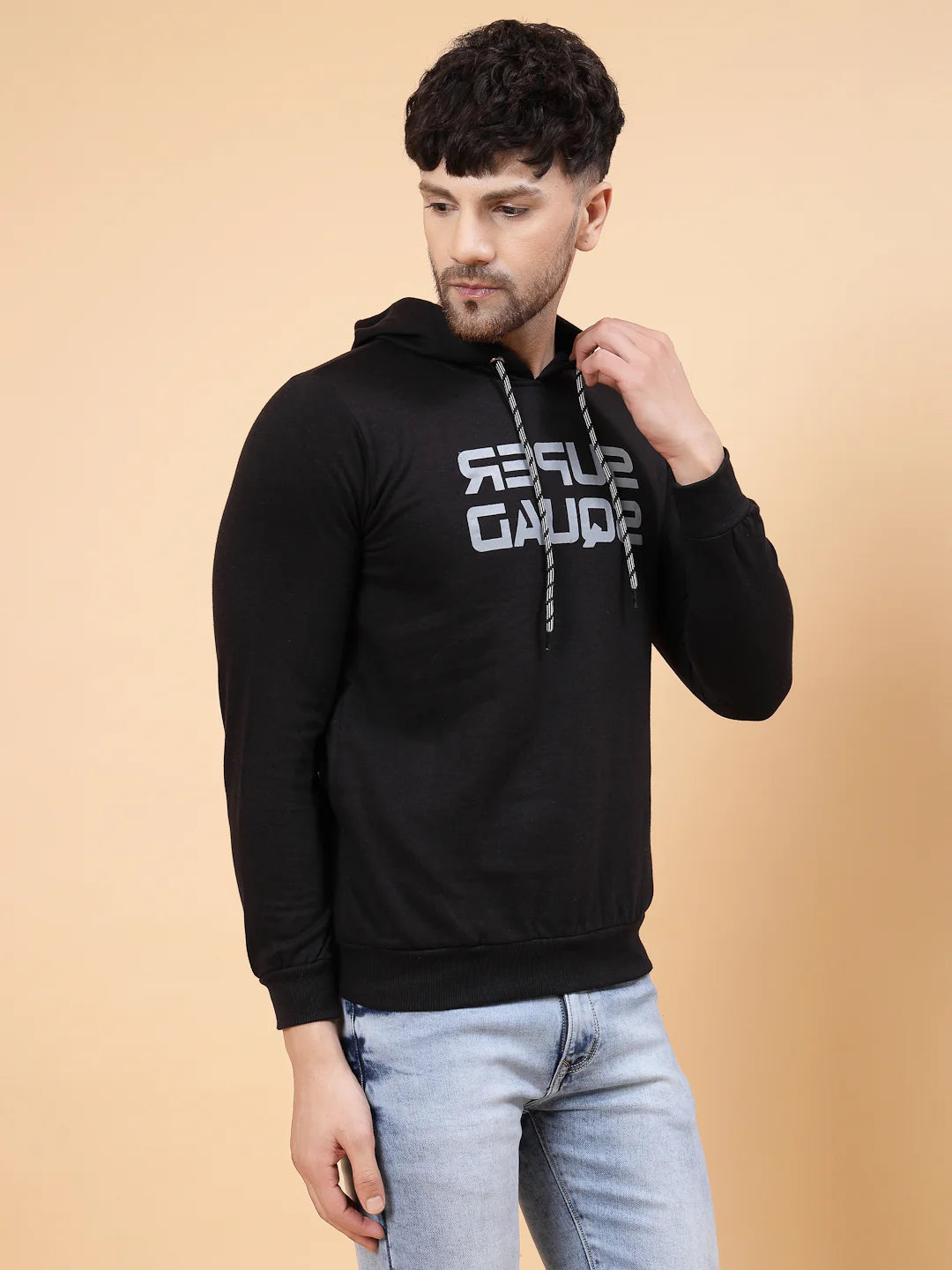 Men Black Printed Sweatshirt