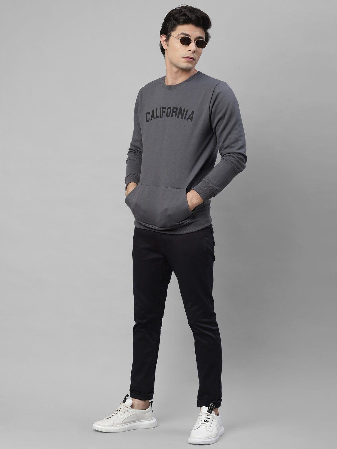 Men Grey Printed Sweatshirt