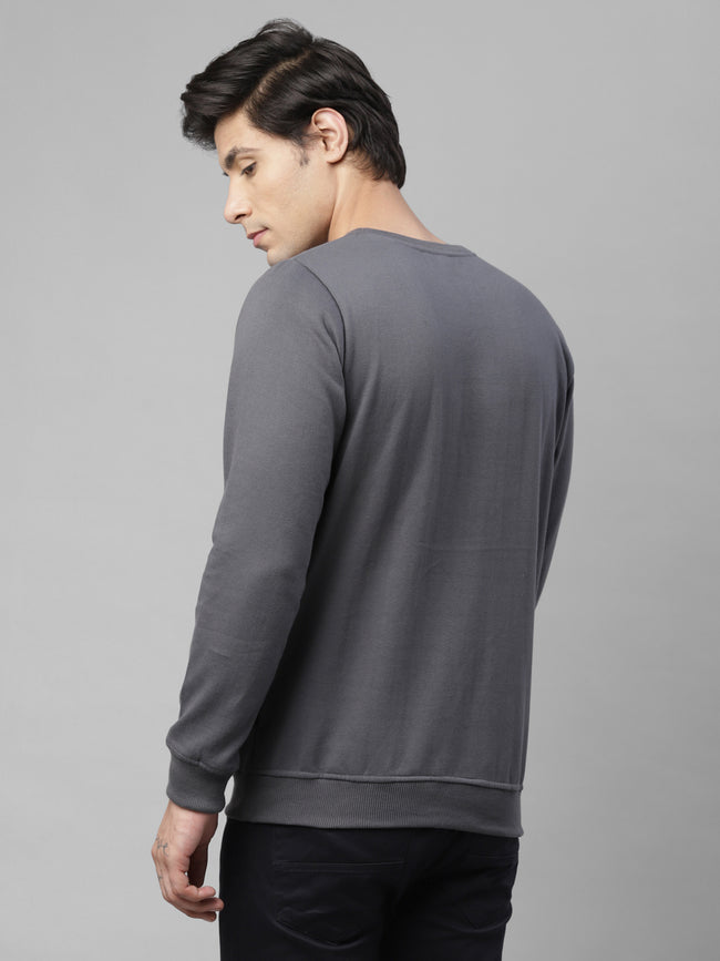 Men Grey Printed Sweatshirt