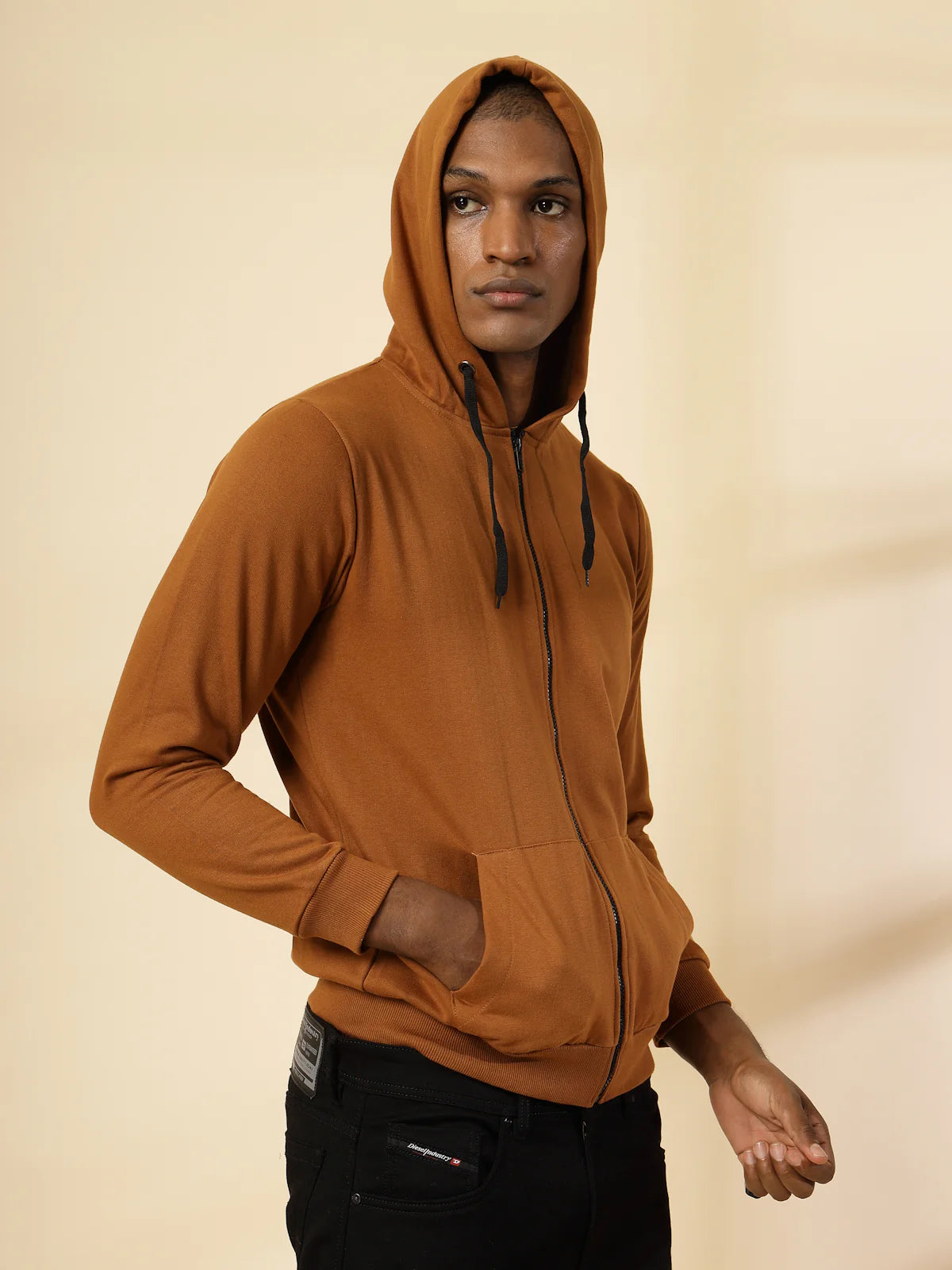 Men Front Zip With Hooded Neck Fleece Hoodies
