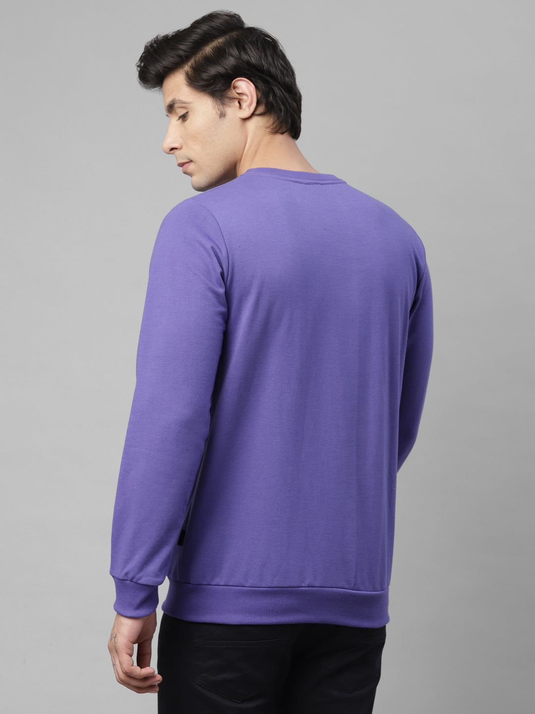 Men Purple Printed Sweatshirt