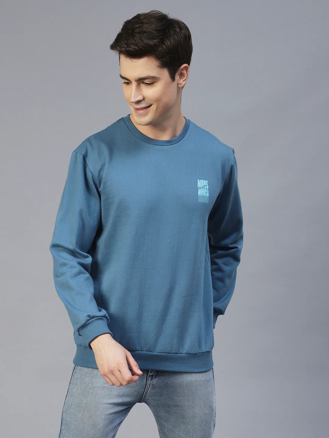Men Back Printed Oversize Fleece Sweatshirt