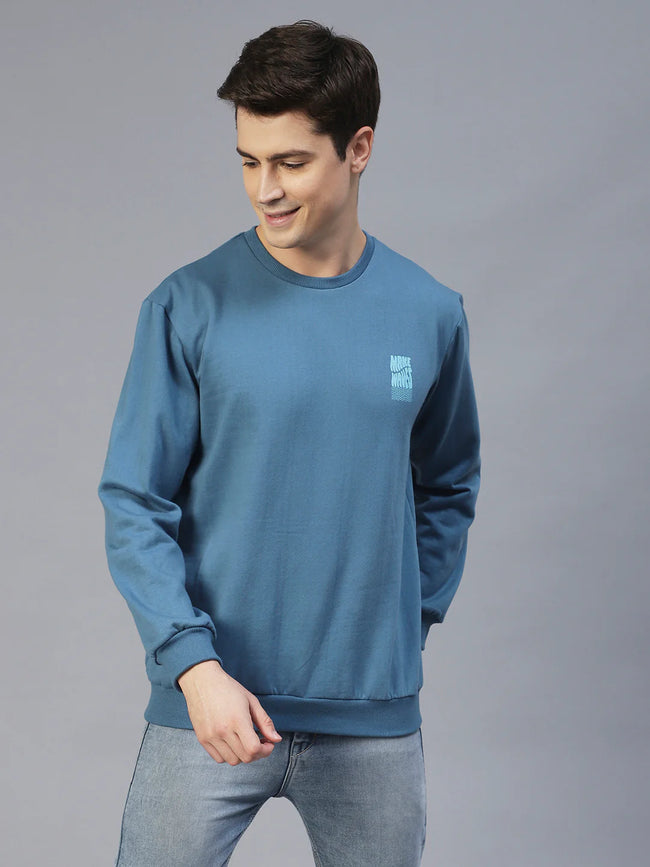 Men Back Printed Oversize Fleece Sweatshirt