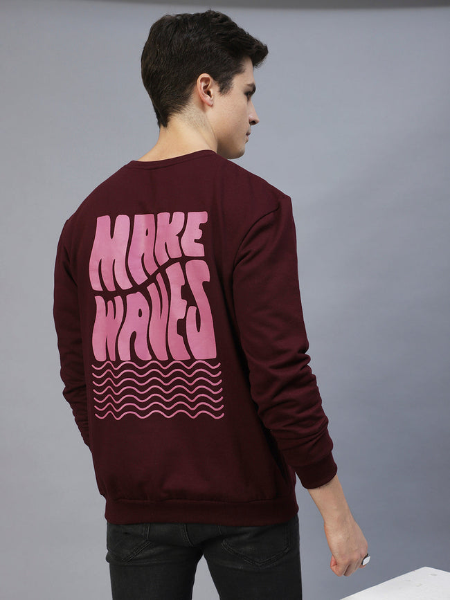 Men Back Printed Oversize Fleece Sweatshirt