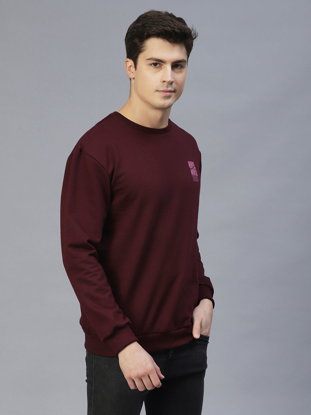 Men Back Printed Oversize Fleece Sweatshirt