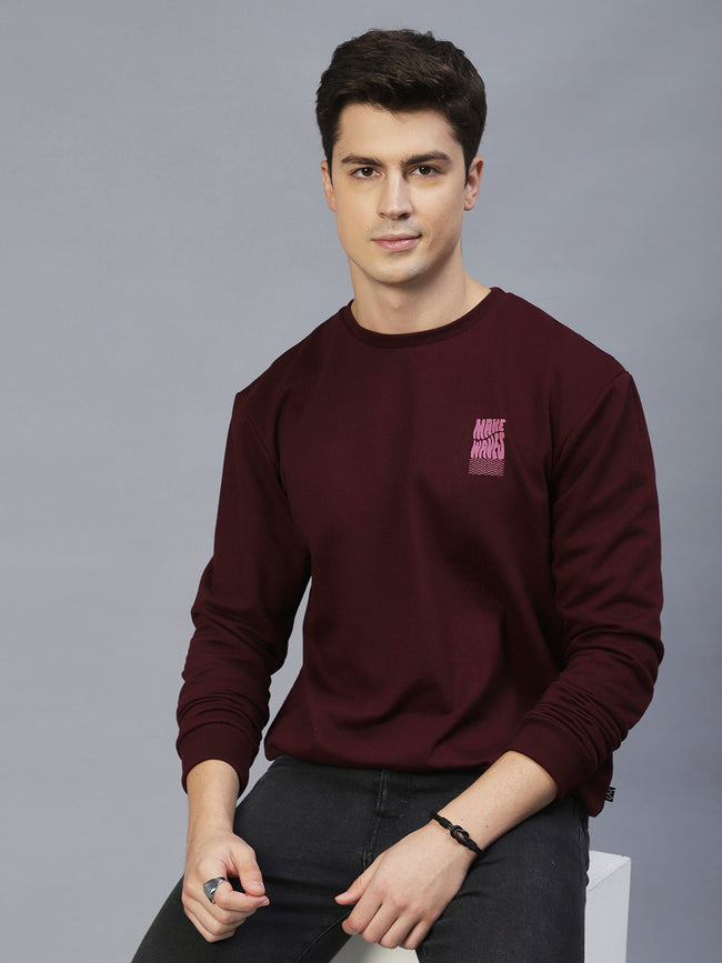 Men Back Printed Oversize Fleece Sweatshirt