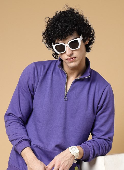 Men Oversized Printed Fleece Sweatshirt