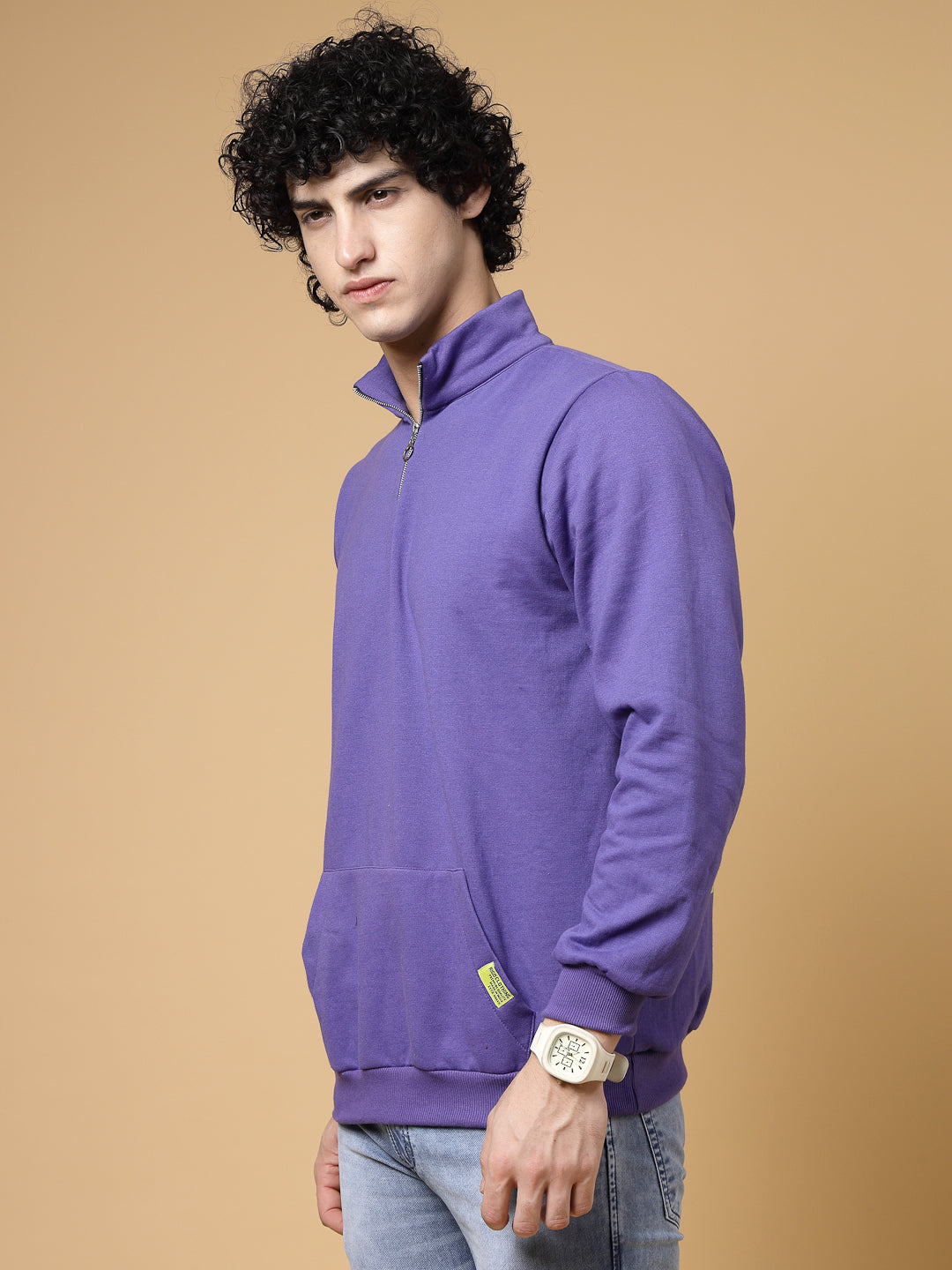 Men Oversized Printed Fleece Sweatshirt