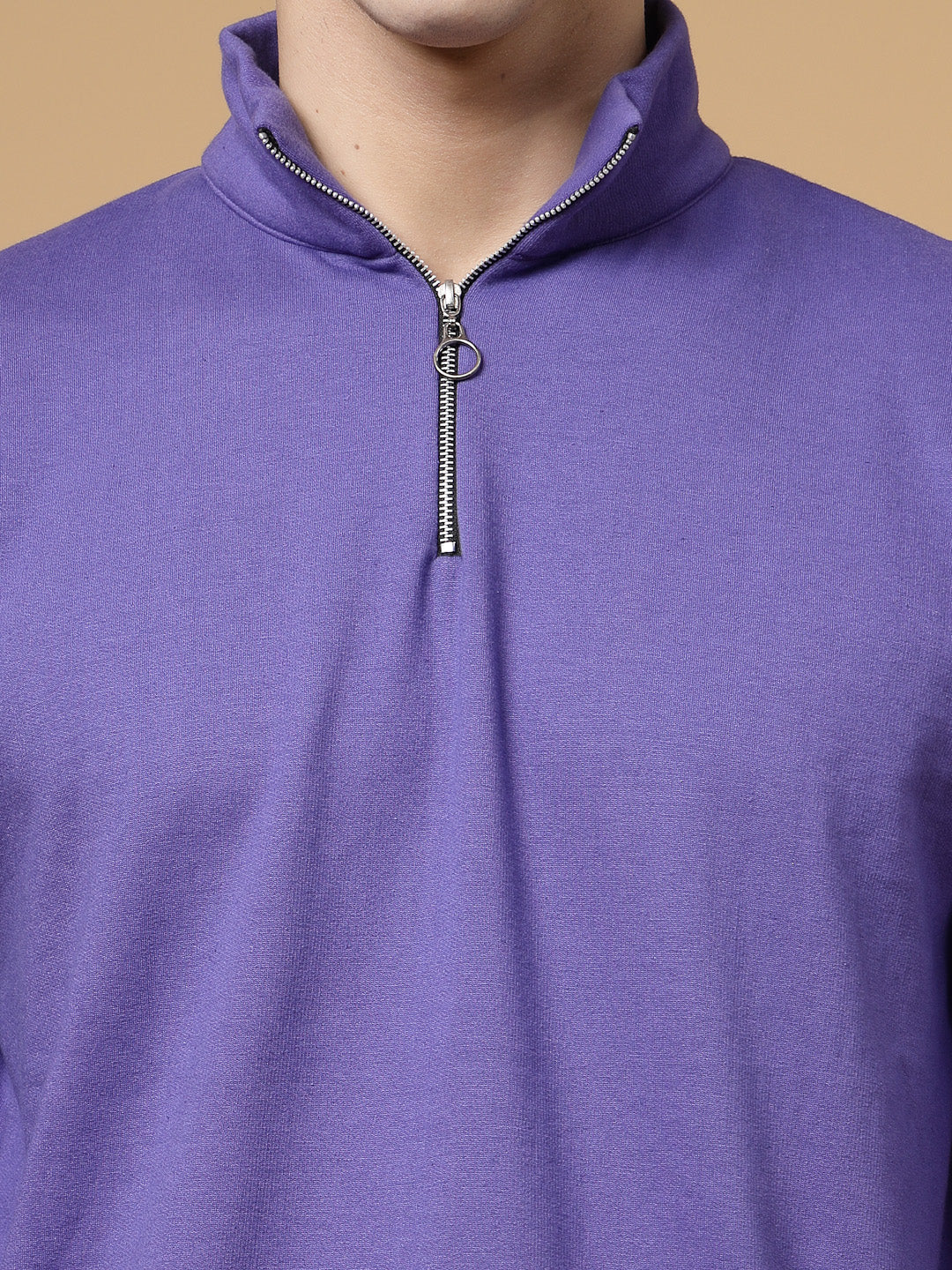 Men Oversized Printed Fleece Sweatshirt