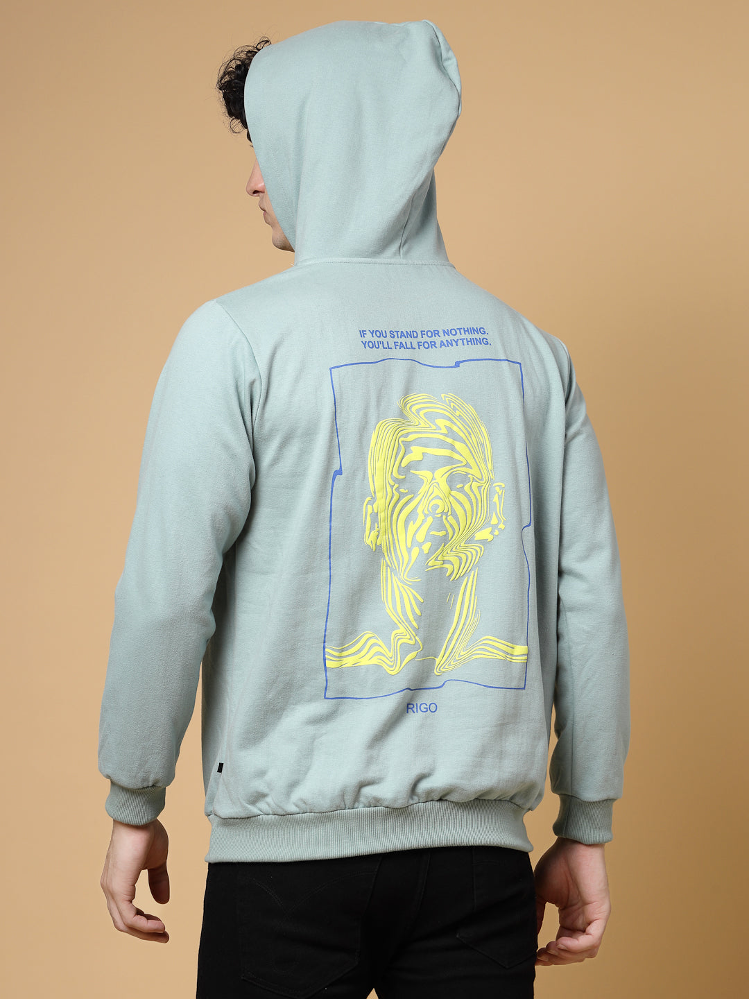 Men Green Printed Oversized Sweatshirt