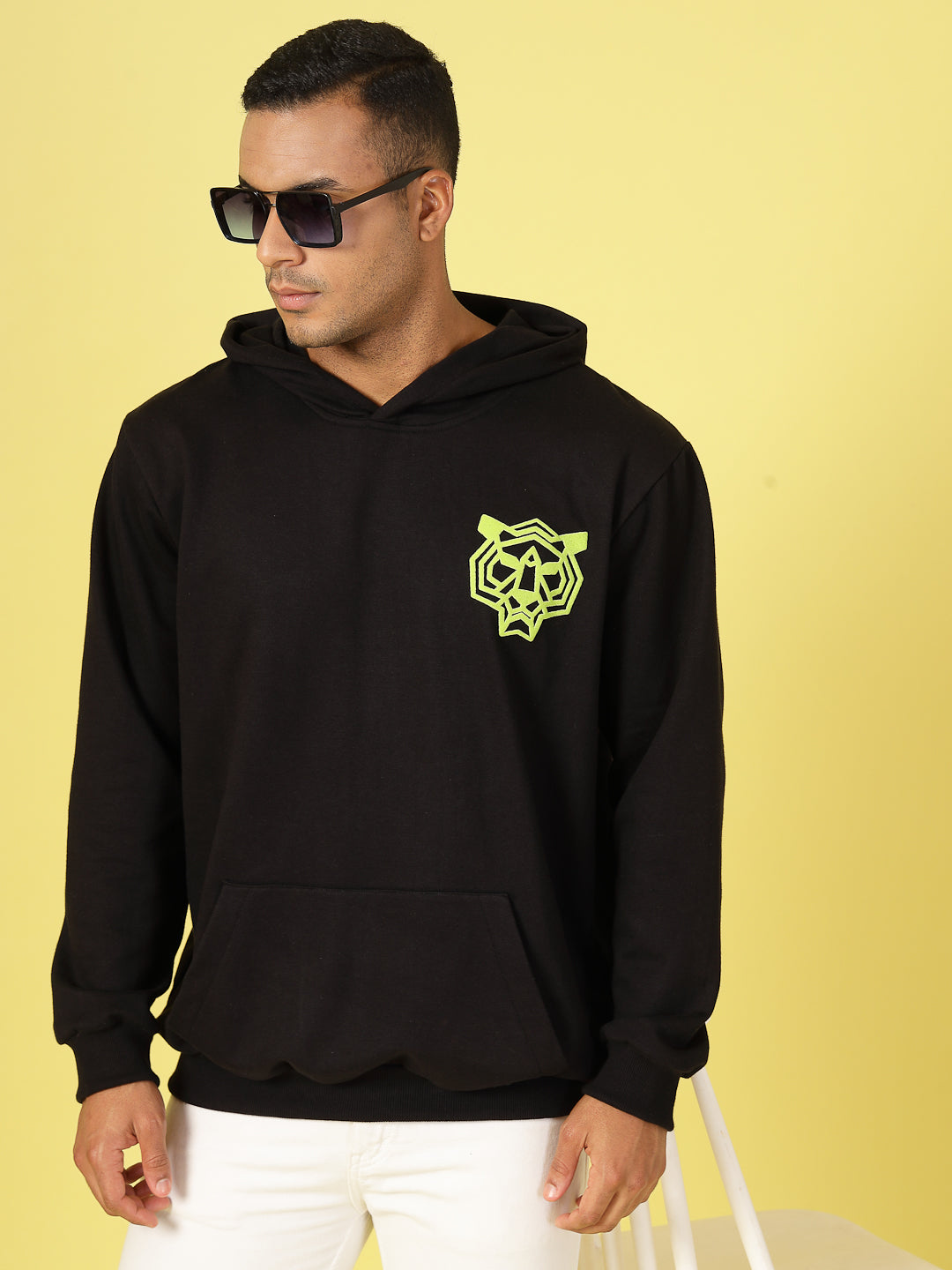 Men Oversized Fleece Typography Sweatshirt
