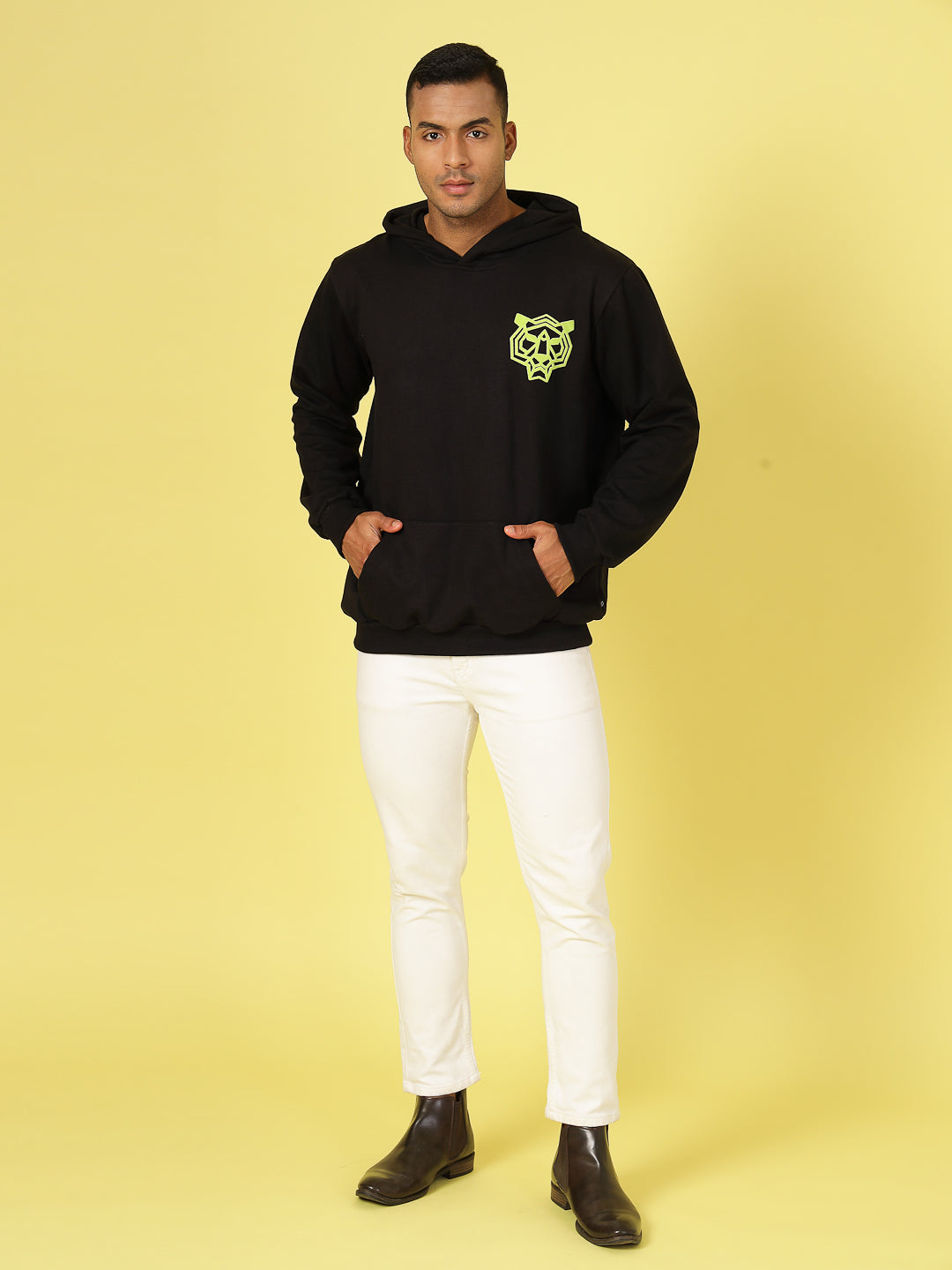 Men Oversized Fleece Typography Sweatshirt
