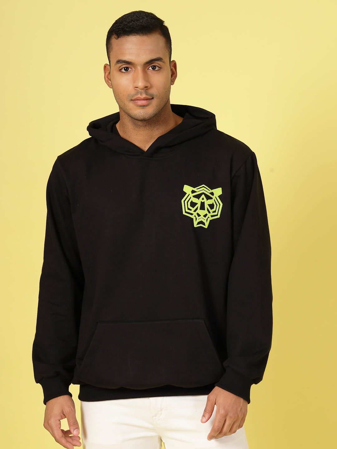 Men Oversized Fleece Typography Sweatshirt