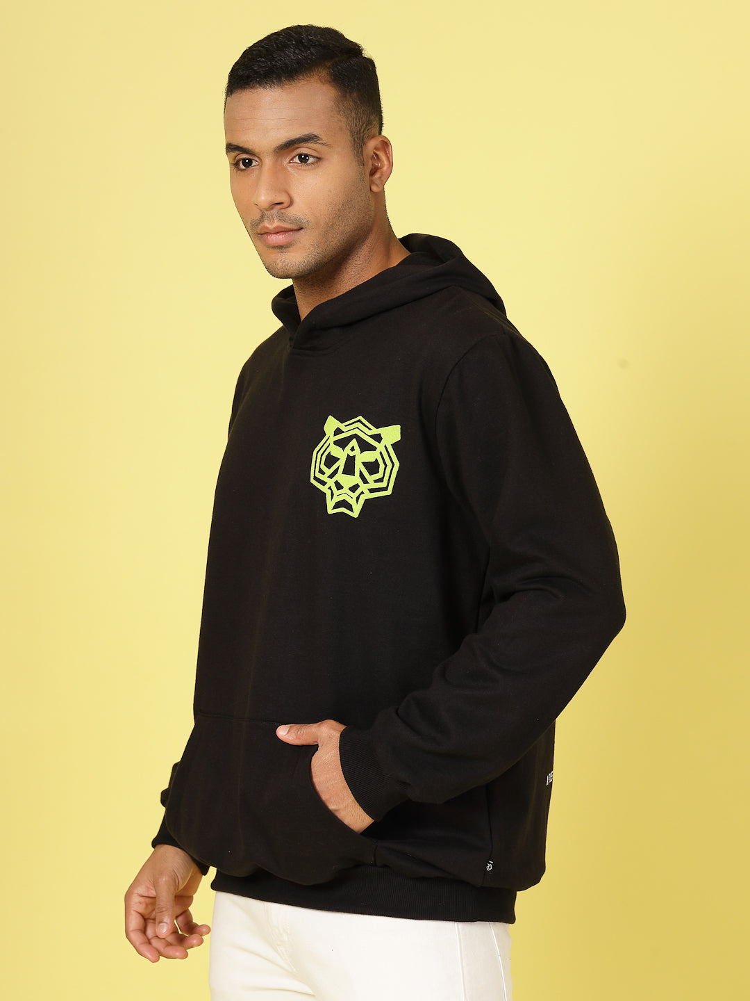 Men Oversized Fleece Typography Sweatshirt