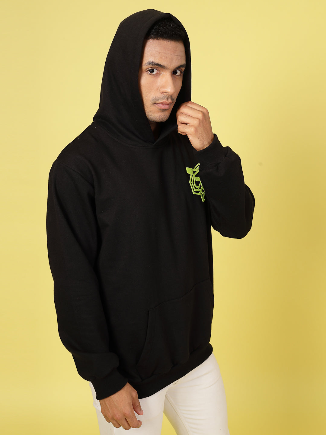 Men Oversized Fleece Typography Sweatshirt