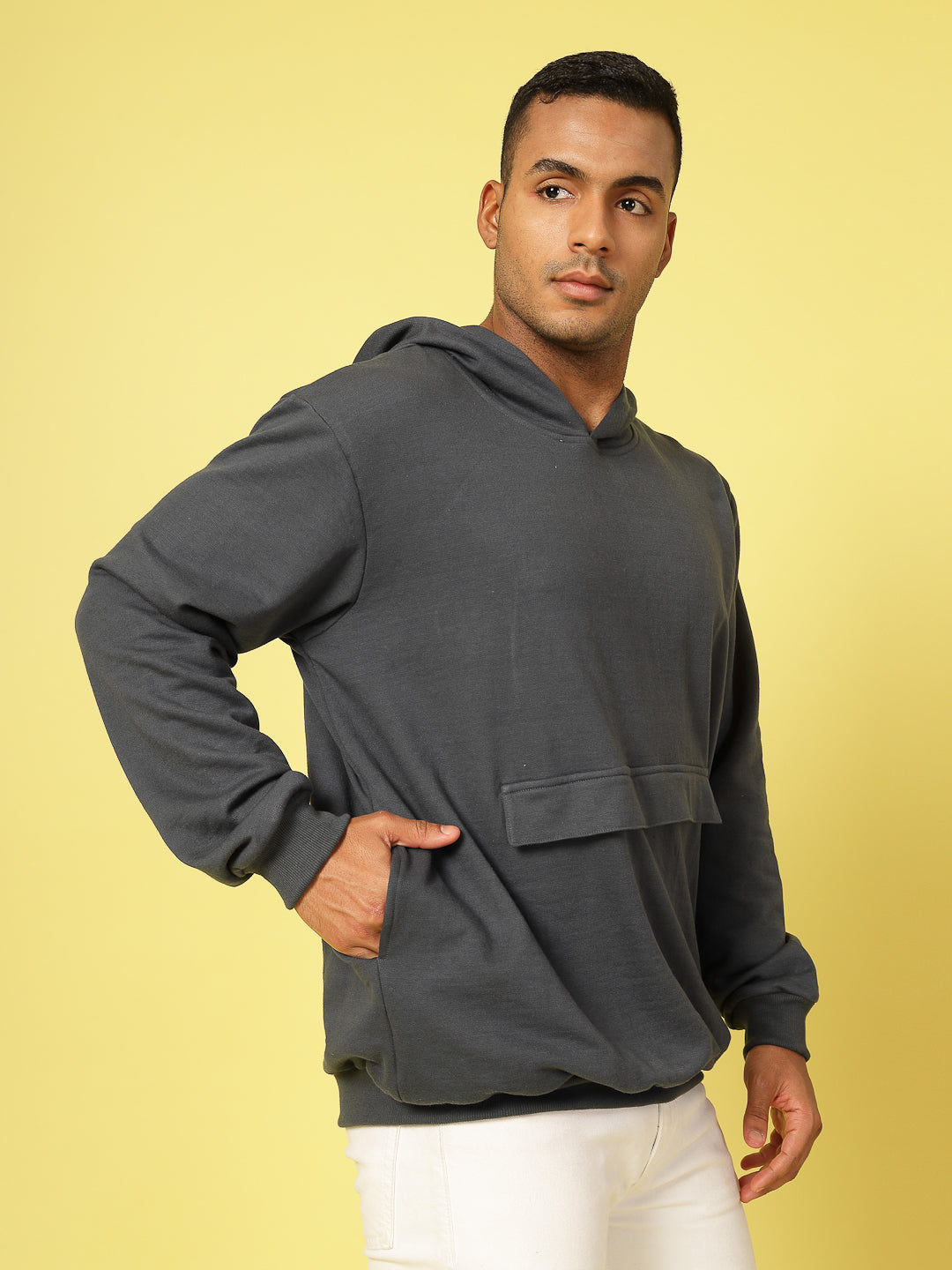 Men Oversized Hoodie with Bold Print Sweatshirt