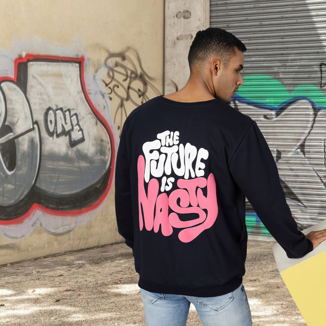 Men Navy Oversized Sweatshirt