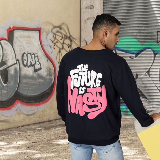 Men Navy Oversized Sweatshirt