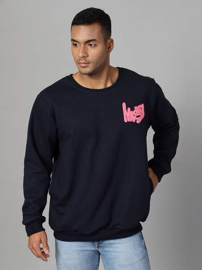 Men Navy Oversized Sweatshirt