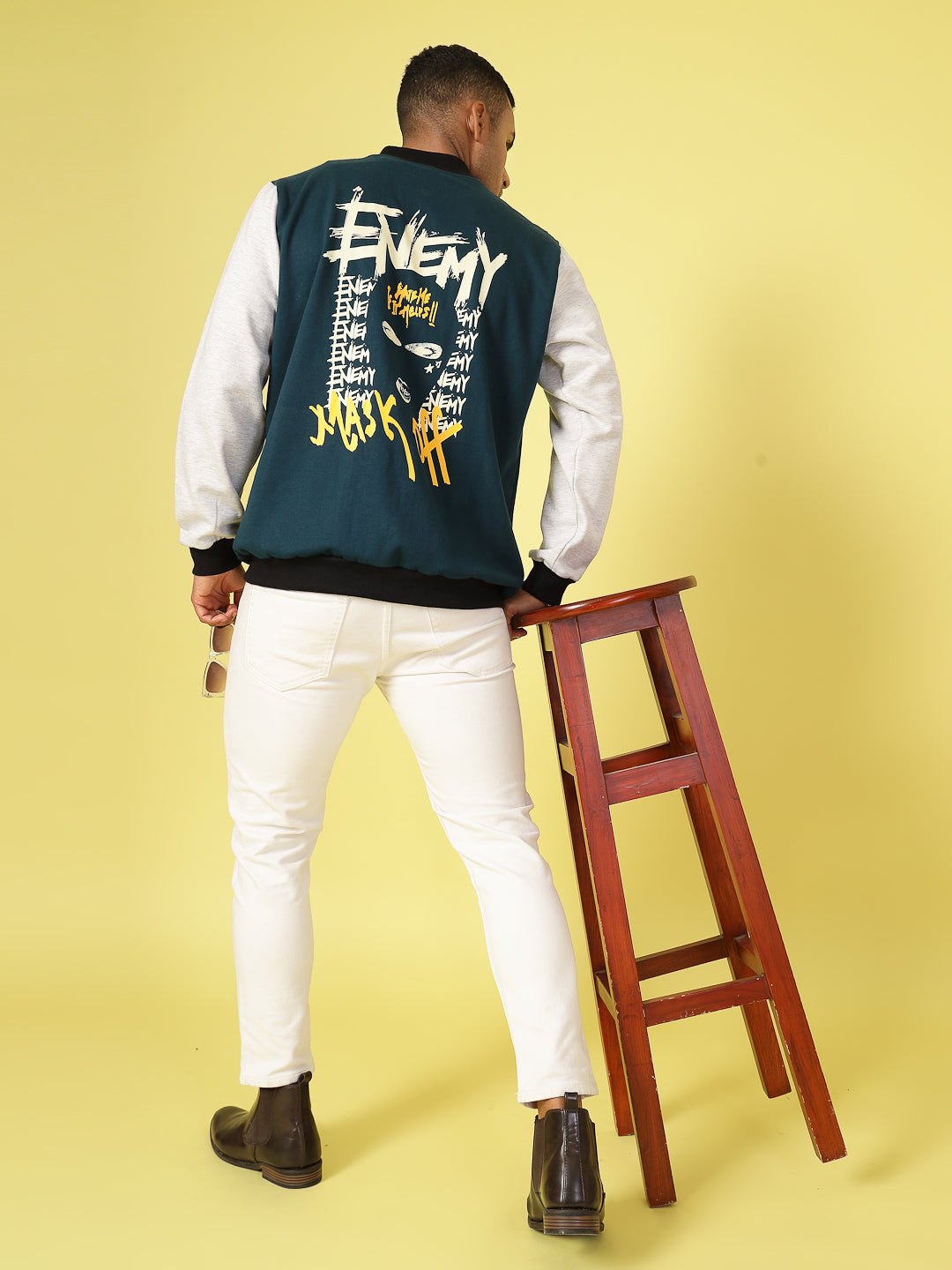 Men Classic Fit Cotton Fabric Fleece Jacket