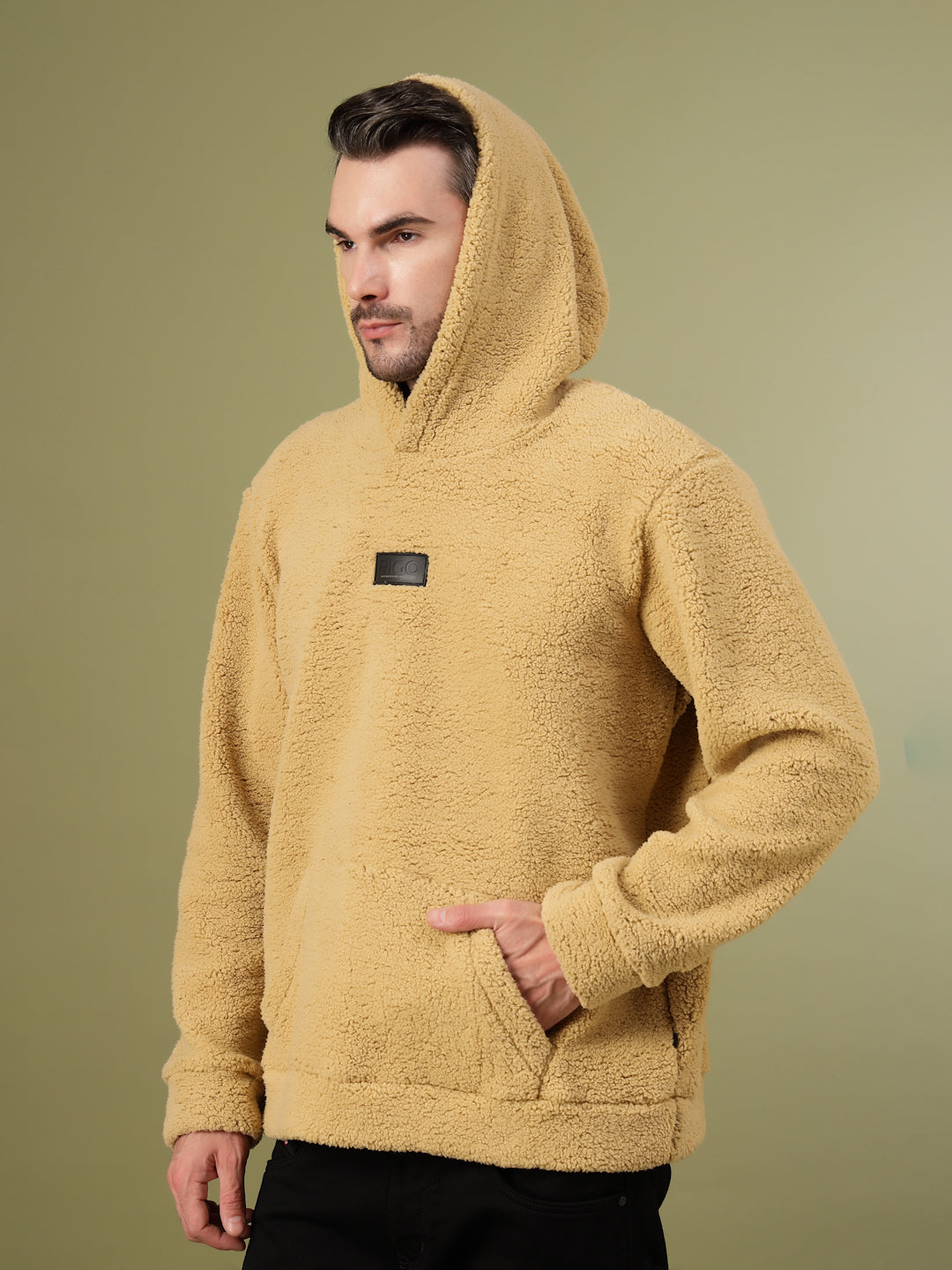 Men Beige Oversized Sweatshirt