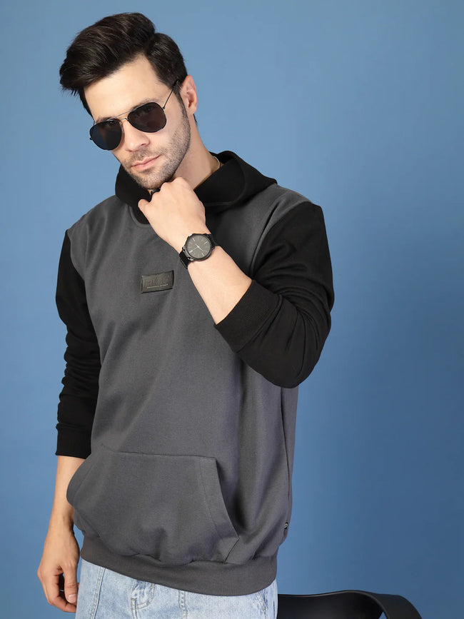 Men Bold Colorblocked Oversized Hoodie