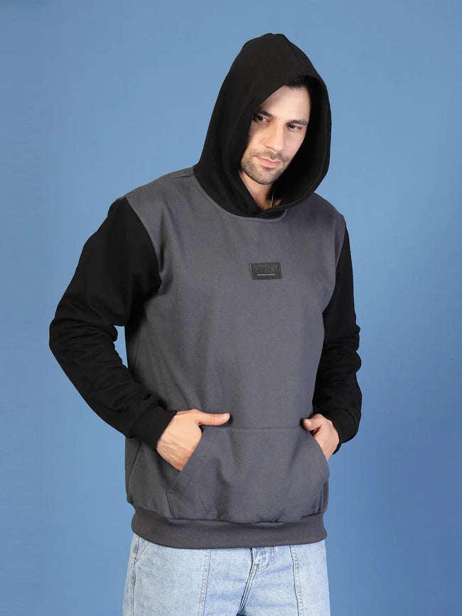 Men Bold Colorblocked Oversized Hoodie