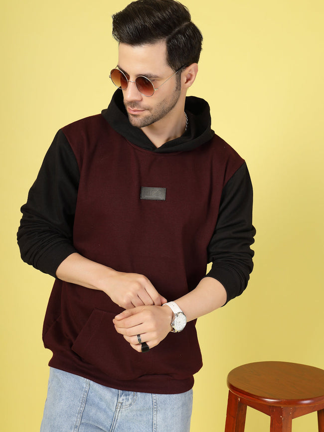 Men Bold Colorblocked Oversized Hoodie