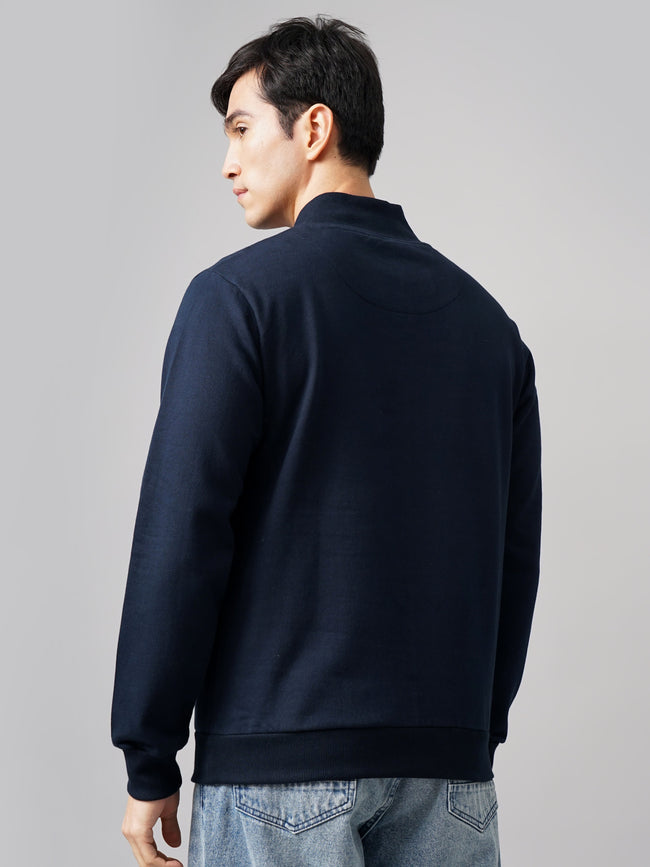 Men Half Zip Navy Sweatshirt