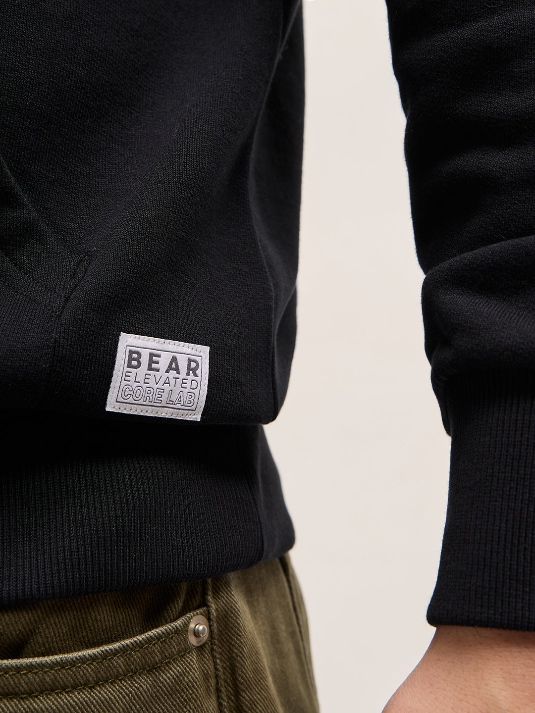 Men Black Graphic Print Relax Fit Hoodie