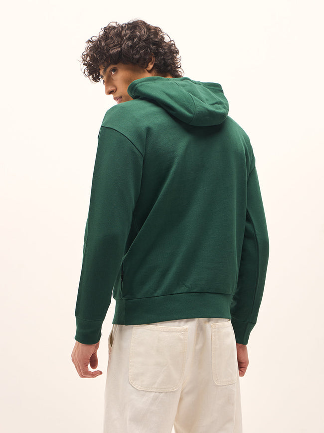 Men Green Relaxed Fit Hoodie