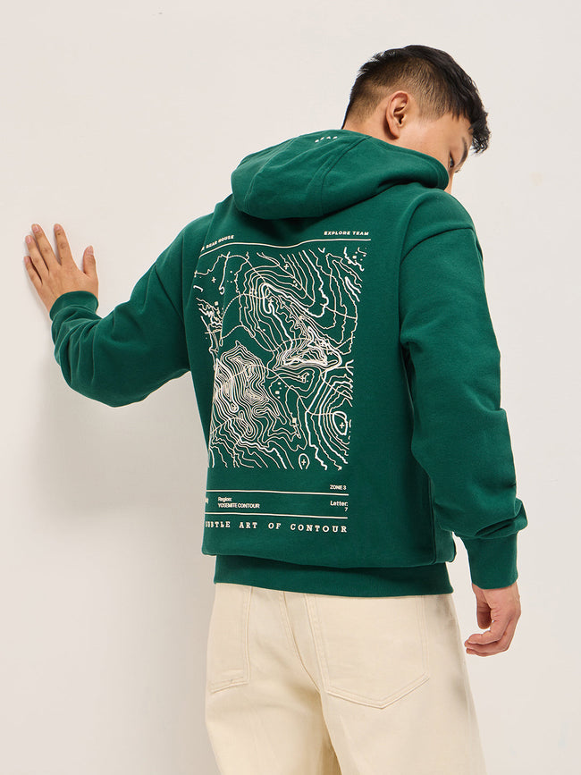 Men Green Relaxed Fit Hoodie