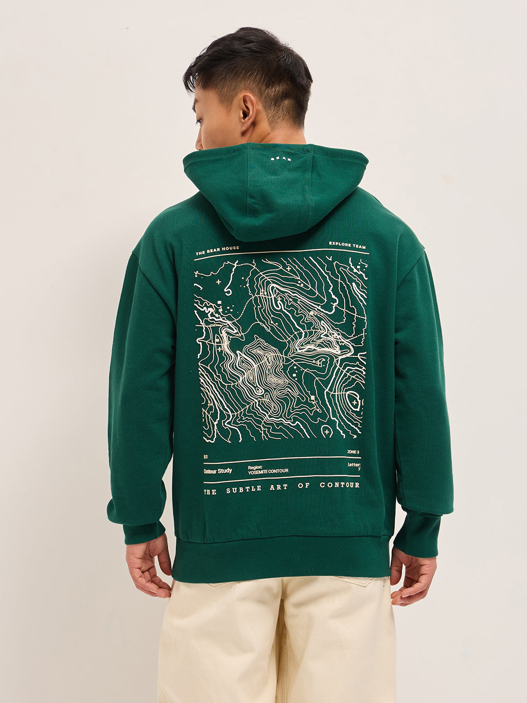 Men Green Relaxed Fit Hoodie