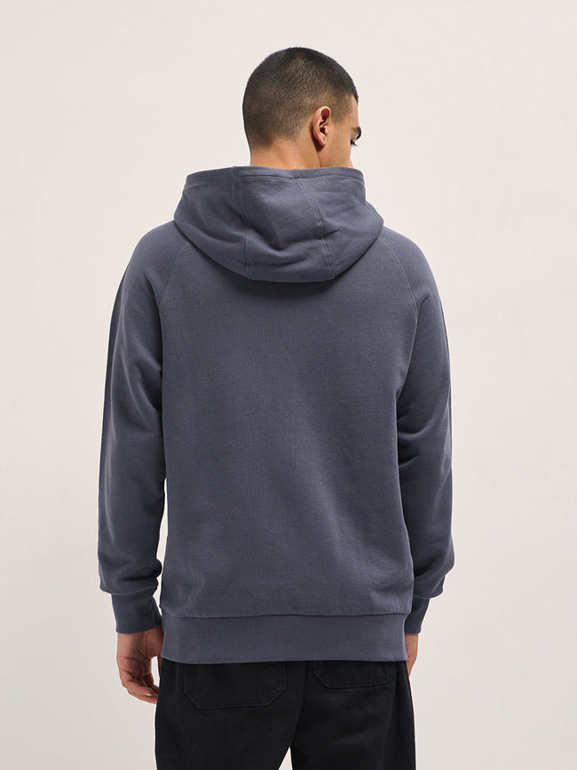 Men Purple Relaxed Fit Hoodie