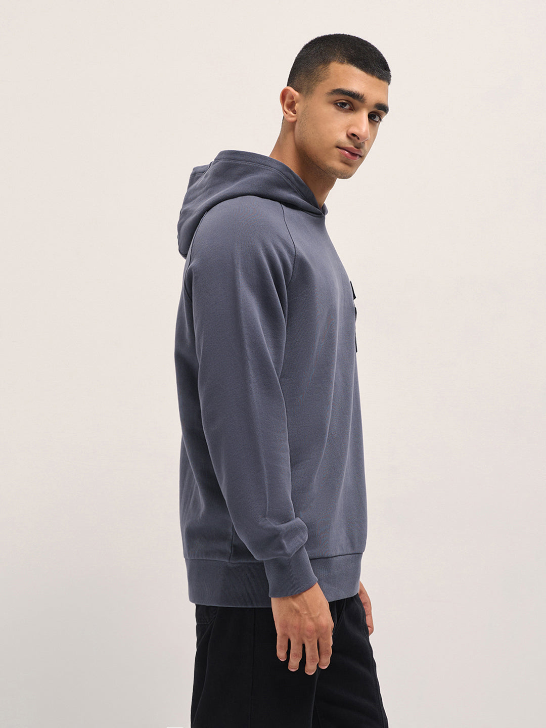 Men Purple Relaxed Fit Hoodie
