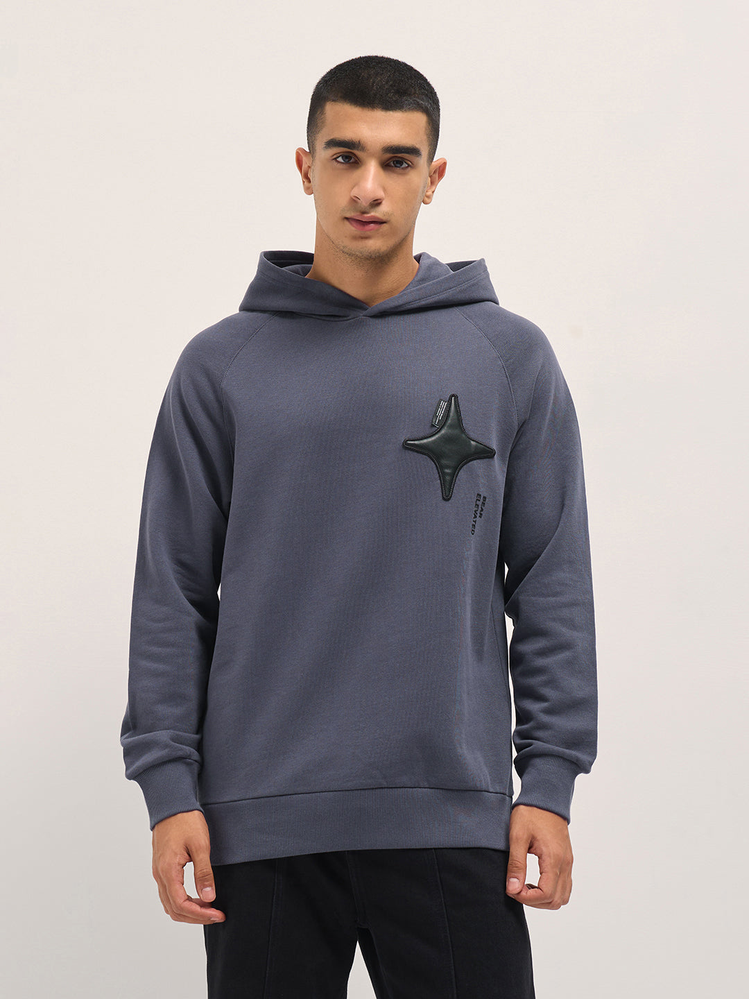 Men Purple Relaxed Fit Hoodie