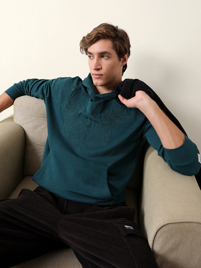 Men Cotton Printed Hoodie