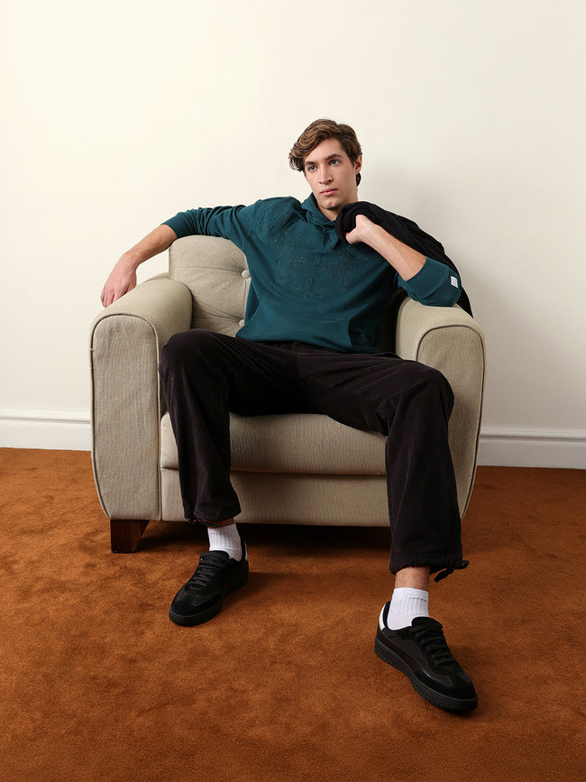 Men Cotton Printed Hoodie