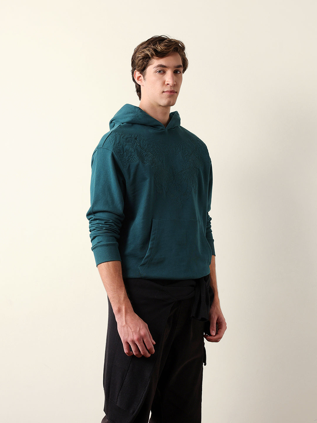 Men Cotton Printed Hoodie