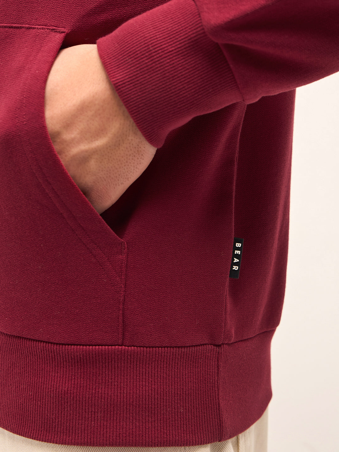 Men Red Relaxed Fit Hoodie
