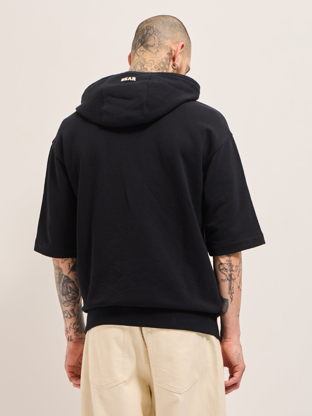 Men Black Relaxed Fit Hoodie