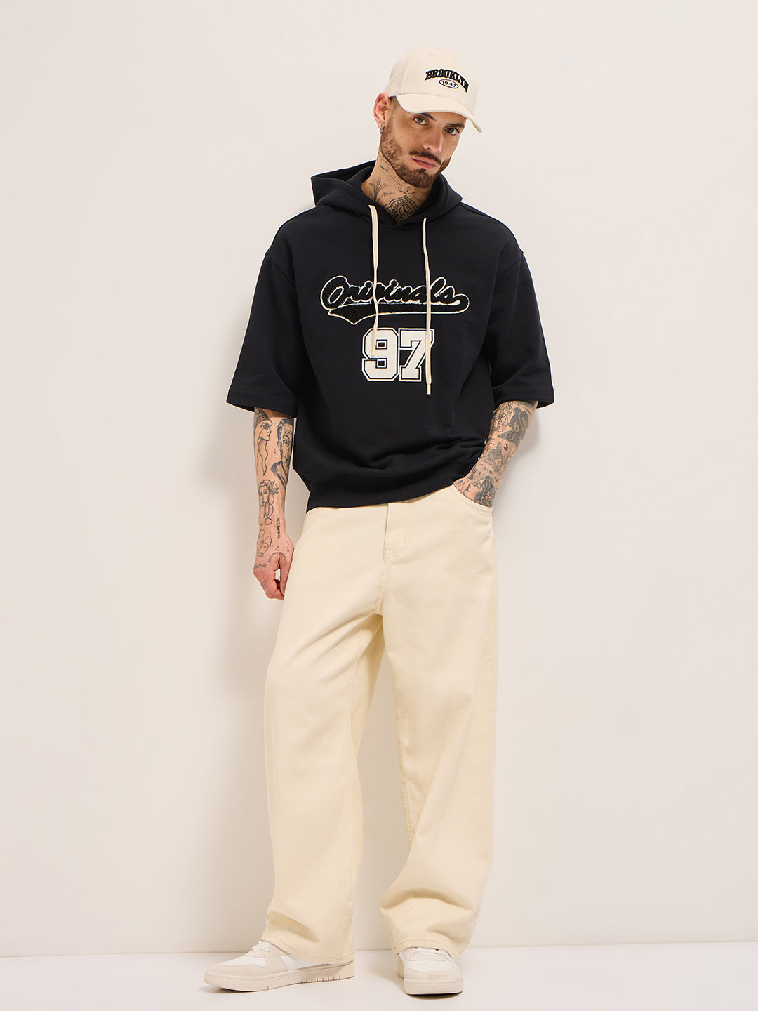 Men Black Relaxed Fit Hoodie
